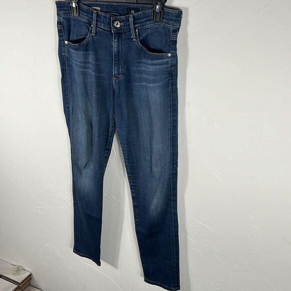 🔥 AG Adriano Goldschmied The High Rise Stevie Slim Straight Ankle Jeans Sz 29R - Picture 3 of 12